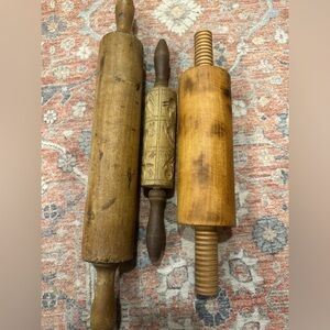 Vintage Wooden Rolling Pins | Rustic Kitchen Decor - Set of 3